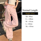 Purpdrank  Yellow Loose Straight Baggy Jeans Women Y2K Streetwear 2025 Korean Fashion Pink Casual High Waist Vintage Wide Leg Denim Pants