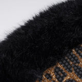 Purpdrank  Sequins Leopard 2 Piece Set for Women Fashion Furry Strapless Sleeveless Crop Tube Top and Mini Pencil Skirt Matching Suit