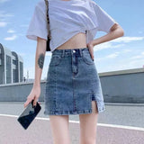 Purpdrank  Clothes Pants Tight Women's Skirt Wrap Skirts for Woman Jeans Chorts Sexy with Slit Blue Denim Y2k A Line Fashion Summer V