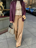 Purpdrank  Casual Slim Fit Straight Blazer Pants Women Solid Soft Comfortable Leg Long Trousers 2026 Lady Spring Autumn Daily Street Wear