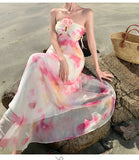 Purpdrank  High-end Three-dimensional Flower Niche Halter Dress Bride Wedding Morning Robe Elegant Temperament Backless Light Gown