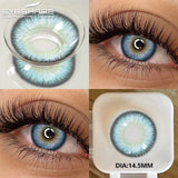 Purpdrank  2Pcs Soft Lenses Blue Contacts Gray Lenses Yearly Fashion Color Contact Lenses for Eyes Beauty Eye Color Makeup Pupils