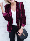 Purpdrank  Autumn Blazers 2025 Women's Decent Chic Plain Rolled Long Sleeve Shawl Collar Single Breasted Office Lady Blazers