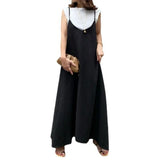 Purpdrank  Summer New Loose Black Sling Dress Casual Slim Long Dress in Stock for Women Fashionable Elegant Style
