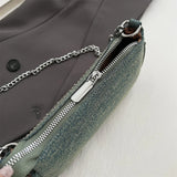Purpdrank  Rhinestone Appliqued Chain Shoulder Crossbody Bags For Women Luxury Designer Purses And Handbags Wedding Dinner Party