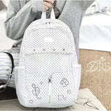 Purpdrank  Star Polka Dots Backpack Y2k Versatile Girl High Capacity Multi Size Commuting Student Lightweight Double Shoulder Canvas Bag