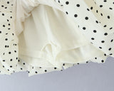 Purpdrank  Summer Sweet Polka Dot Print Mini BUD Skirt Women Elastic Waist Ball Gown Swing Skater Short Skirts Party Girl Beige Black
