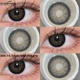 Purpdrank  1 Pair Fashion Colored Contact Lenses Popular Natural Gray Brown Beauty Pupils Black Eyes Lens Yearly Blue Eyes Contact