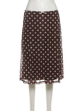 Purpdrank  Polka Dot Print 3-Piece Set Women Scarf+V-Neck Camisole+Irregular Mid Skirts Matching High Street Sweet Elegant Suit