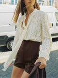 Purpdrank  European style new women's fashion, versatile, elegant, simple patchwork short jumpsuit with bow embellishment