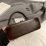 Purpdrank  Retro Women Underarm Shoulder Bag Flap Shape PU Leather Pure Color Armpit Bag 2024 New Luxury Designer Purses And Handbags