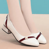 Purpdrank  Mid Heel Thick Heel Versatile New Soft Sole Professional Shallow Mouth Comfortable Pointed Women's Single  Shoes Leisure Outdoor