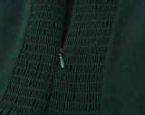 Purpdrank  French Style Retro Dark Green V neck Corset Style Sling Dress Women Elastic Back Ruffles Hem Short Dresses Summer Robe Vestidos