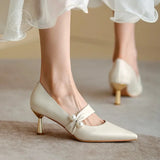 Purpdrank  new Spring Fairy Style Wedding Shoes Niche High-end Pearl Single Shoes Formal Women Shoes