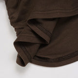 Purpdrank  Retro Sexy Autumn Skew Collar Long Sleeve Slim Solid All Match Knitted T-Shirts