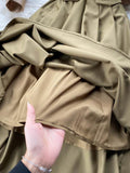 Purpdrank - Autumn Winter Women Two Piece Sets Stand Collar Puff Sleeve Ruffled Tops and Empire Slim Skirt with Belt Office Lady Suits