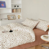 Purpdrank  Cotton four-piece set of aerobic double yarn cotton skin-friendly quilt cover small floral bed linen bed cover set