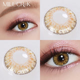 Purpdrank  2Pcs Eyes Contacts Lenses with Prescription Myopia Green Eyes Colored Lenses Beauty Pupil Diameter 14.5mm Yearly Use