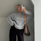 Purpdrank  Casual Mohair Stripe Sweater Women Loose Long Sleeve O-neck Loose Warm Pullover Female Fashion Autumn Sweaters Lady