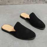 Purpdrank  Summer New Men's Flat Shoes Men's Casual Shoes Versatile Half Slippers Beach Shoes Soft Sole Comfortable Classic Men's Loafers