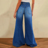 Purpdrank  Women Wide Leg Jeans Tassel Fashion Plus Size Ladies Jeans Slimming Fit Flared Denim Pants Mid-Waist Flare Jeans Streetwear