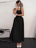 Purpdrank  Sleeveless Backless Bodycon Zipper Straps Pleated Long Dress Solid Sexy Elegant Maxi Dress Party Club Prom Summer Outfit