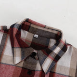 Purpdrank  Vintage Long Sleeves Pocket Blouses Collared Casual Tops 2025 Plaid Shirts for Women Spring Autumn Ruffle Button Down Shirts