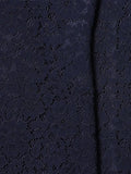 Purpdrank  European style new women's fashion versatile and elegant solid color round neck ruffled irregular lace dress