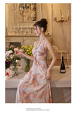 Purpdrank  Elegant Floral Print Sleeveless Maxi Dress Cut-out Waist Design Party Sexy  Backless Straps Colorful Halter Evening Long Dresses