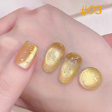 Purpdrank  6-Color 12ML Sea Blue Cat Eye Gel Nail Polish Adhesive Autumn Blue Glass Bead Cat Eye Nails Nail Art Nail Supplie
