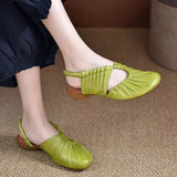Purpdrank  Women Heeled Sandals Casual Loafers Shoes Woman Slippers 2025 Brand Slingback Shallow Dress Summer Designer Soft Leather Pumps