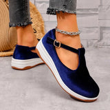 Purpdrank  New Spring Flat Women's Casual Shoes Round Toe Anti-slip Platform Shoes  Breathable Buckle Sneakers