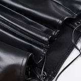 Purpdrank  Dark Sexy Pu Leather Bandage Tube Tops Slim-Fitting Slash Neck Sleeveless Tank Tops Women Summer Fashion Streetwear Ladies