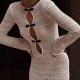 Purpdrank  Luxury Button Hollow Split Maxi Dress Beach Cover-ups Boho Dresses Sexy Floor-length Backless Fishtail Evening Dress Black White