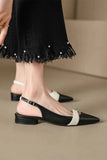 Purpdrank  Summer NewFashion able Pointed Leather Face Color Block Light Mouth Women's Comfortable Sandals for External Wearing autumn