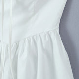 Purpdrank  Sexy Bow Square Collar Corset style Mini Sling Dress Women Deep Backless Party Skater Low Waist Ruched A-line Sling Robe