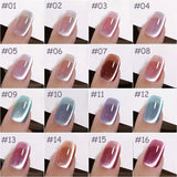 Purpdrank  10ML 1-16pcs New Style Loulan Ancient City Cat Eye Gel Nail Polish Black Chocolate Amber High-grade Glass Bead Nails