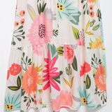 Purpdrank  Summer New Women's Fashion and Elegance Slim Fit Versatile Printed Embroidered Square Neck Dress