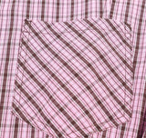 Purpdrank  Spring Summer Fashion Pink Plaid Lapel Collar Long Sleeve Shirt Women Side Lacing up Bow Waist Loose Asymmetry Blouses Tops