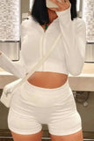 Purpdrank  European and American Fashion Fashion Design New Women's Small Pit Strip Zipper Top Shorts Two-piece Set Women