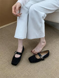 Purpdrank  Sweet Butterfly-knot Mary Jane Shoe Women Retro Square Toe Shallow Ballet Flats Comfort Soft Sole Designer Shoe Zapatos De Mujer