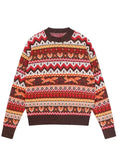 Purpdrank  New Christman-themed autumn and winter cute animal fox pattern jacquard round-neck pullover sweater for women