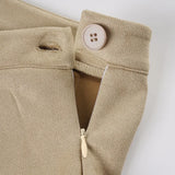 Purpdrank  Vintage Low Waist Solid All Match Slight Strech A-line Floor-Length Skirts