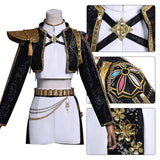 Purpdrank  Black Golden Rumi Zoey Mira Cosplay , Costume Wig Women Suit Halloween Party Role Playing Outfit