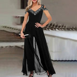 Purpdrank  Europe Fashion Design Sexy Women's Summer New Fashion Print V-neck Off-the-shoulder High Waist Jumpsuit Women