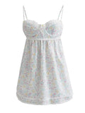 Purpdrank  Sexy Plaid Spliced Embroidery Lace Bra Corset style Mini Dress Women Bow Lacing up Backless Party Skater Sling Robe Holiday