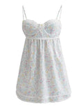 Purpdrank  Sexy Plaid Spliced Embroidery Lace Bra Corset style Mini Dress Women Bow Lacing up Backless Party Skater Sling Robe Holiday