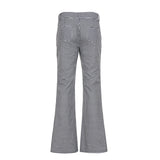Purpdrank  Elegant Fashion Slim-Fittiing Plaid Flare Pants Y2K Office Low-Waisted Pants Women Autumn Winter Fashion Streetwear Ladies