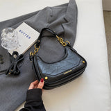 Purpdrank  Retro Underarm Shoulder Bags For Women Luxury Designer Purse And Handbags French Style Pure Color Chain Crossbody Bag