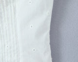 Purpdrank  White Embroidery Hollow Out Dot Short Sleeve Tank Women Open Through Buttons Pleated Front Slim fit Tank Top Crop Tops